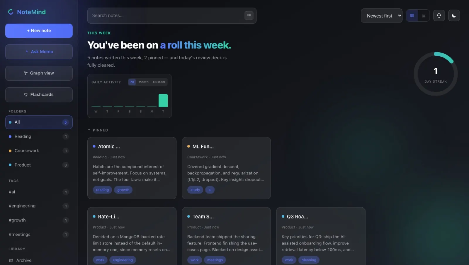 NoteMind — AI knowledge platform